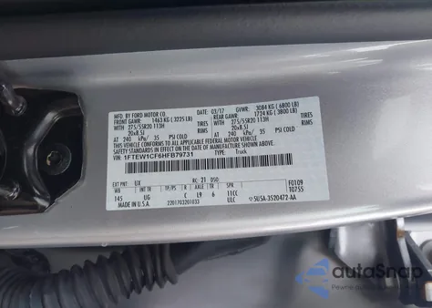 2017 Ford F-150 Xlt z USA, uszkodzony, nr VIN 1FTEW1CF6HFB79731